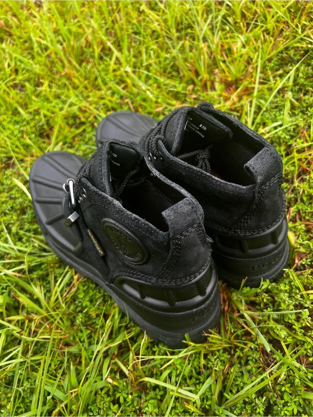 NEW Polo size 8.5 Mens Ralph Lauren Oslo Low Black Leather Boots